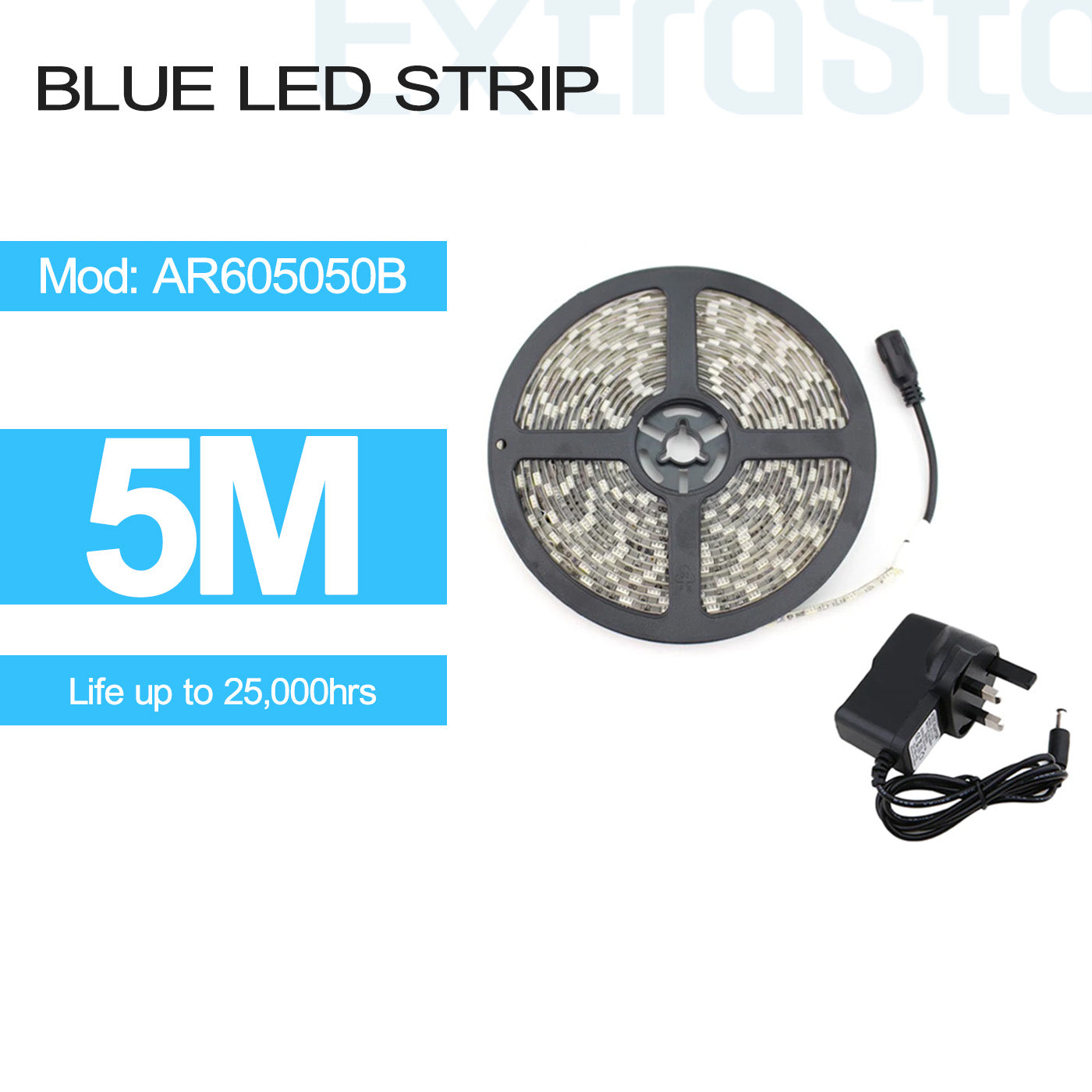 ExtraStar Blue LED Strip 5m, Model: AR605050B