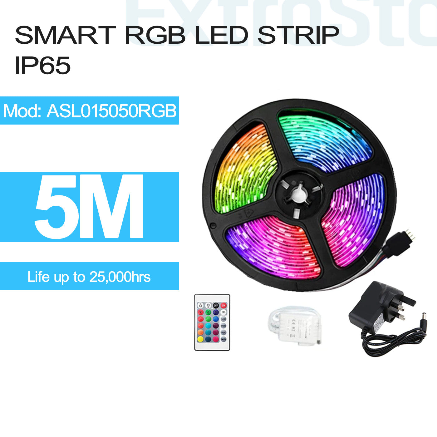 ExtraStar RGB LED Strip 5m, Model: ASL015050RGB