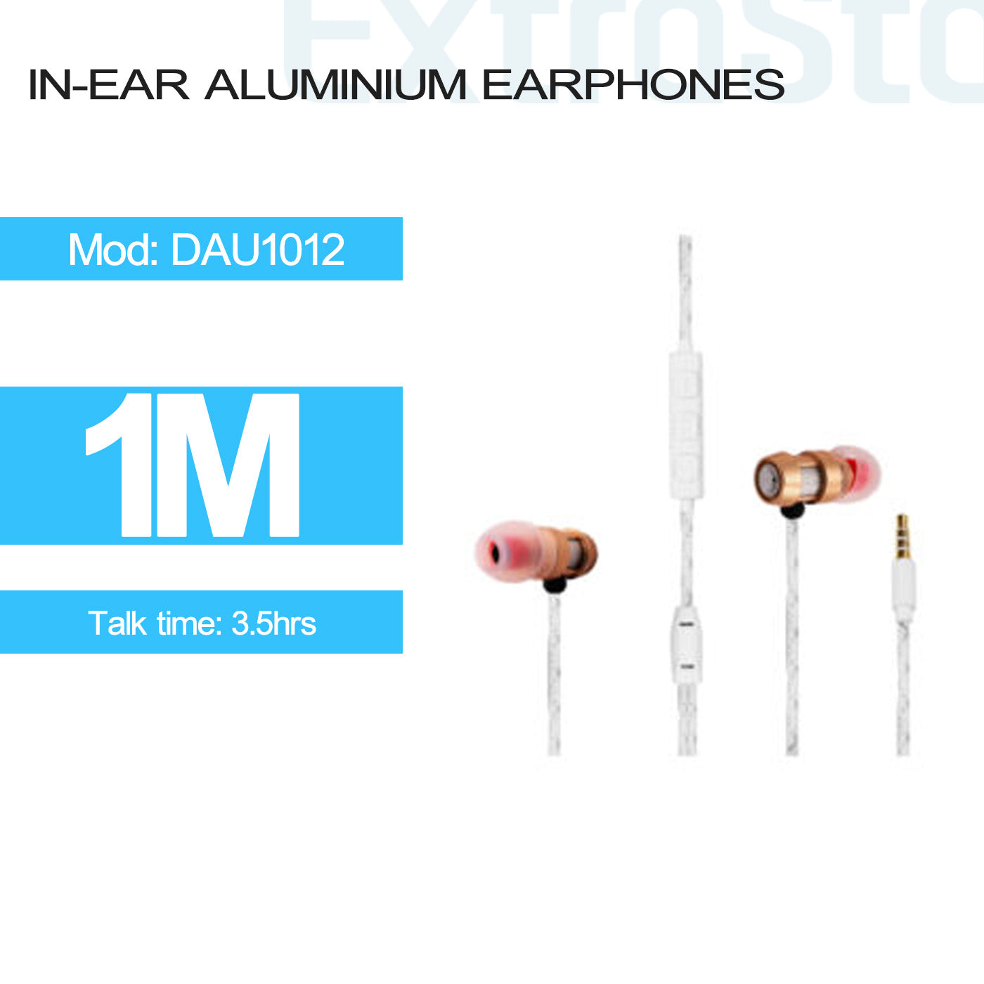 ExtraStar In-Ear Aluminium Earphones Gold, Model: DAU1012