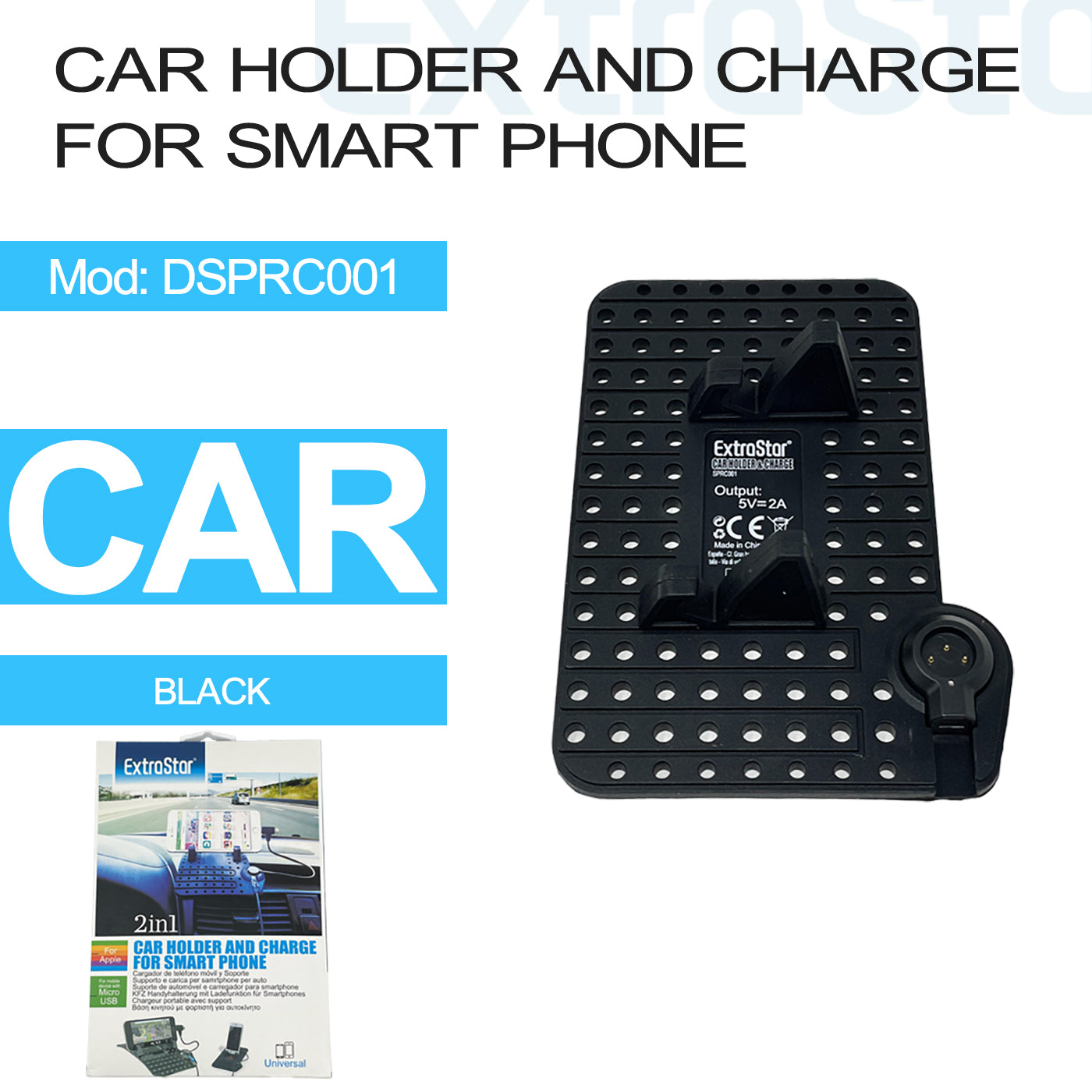 ExtraStar Car Holder and Charge for Smart Phone, Model: DSPRC001