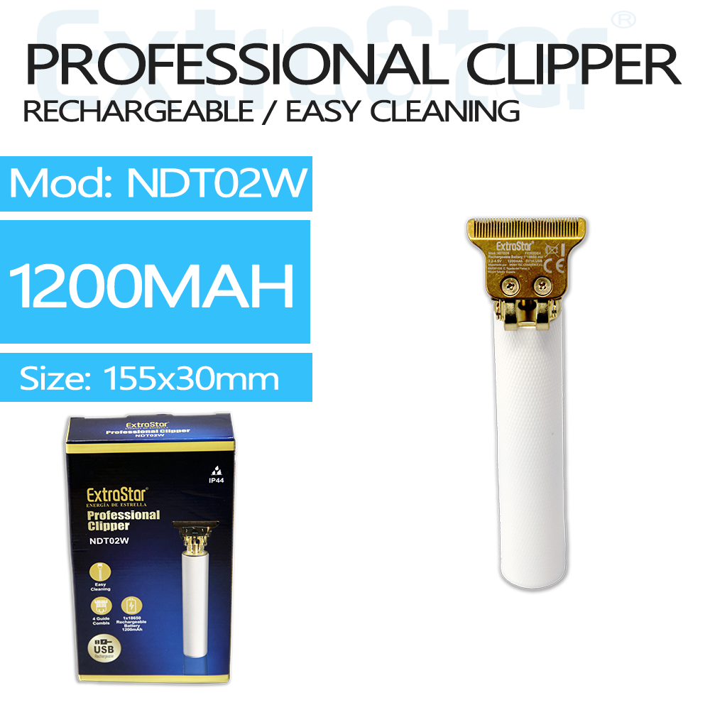 ExtraStar Professional Clipper ,White , USB-C Rechargeable, Model: NDT02W