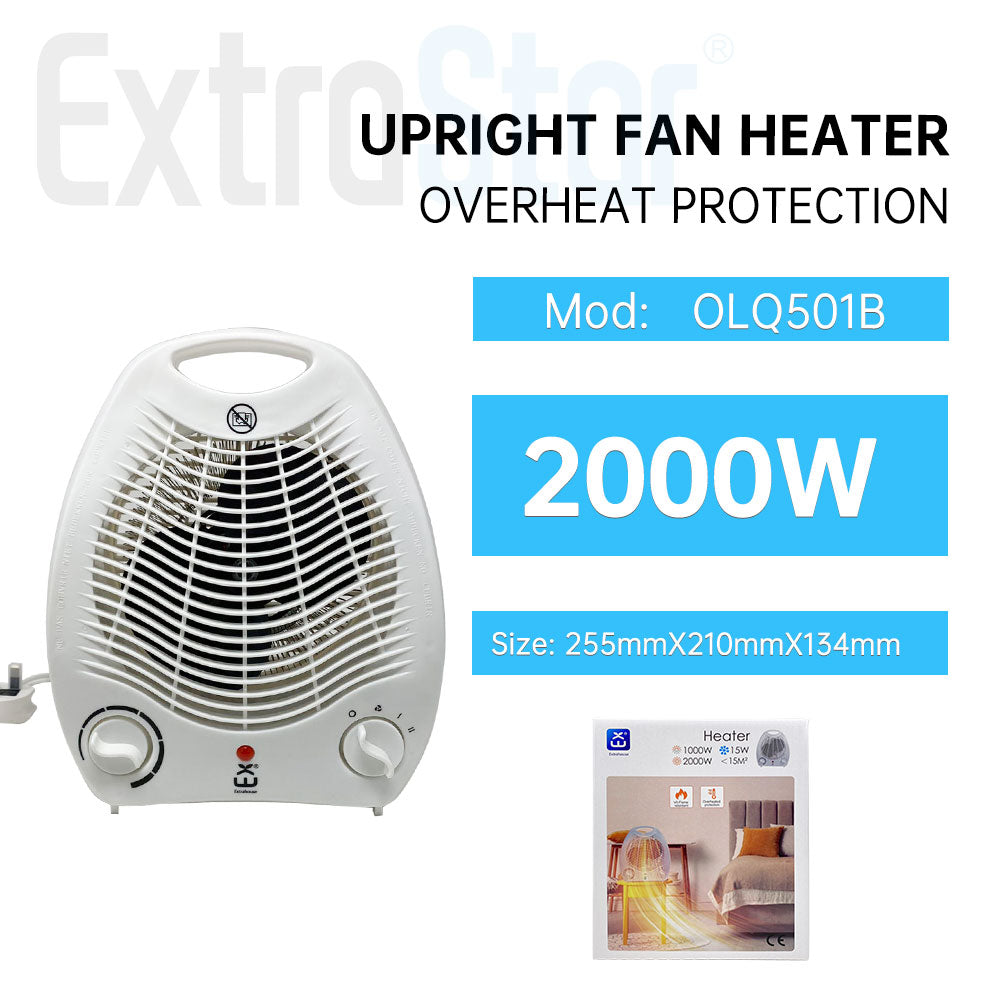 ExtraStar 2000W Upright Freestanding Fan Heater, Model: OLQ501B