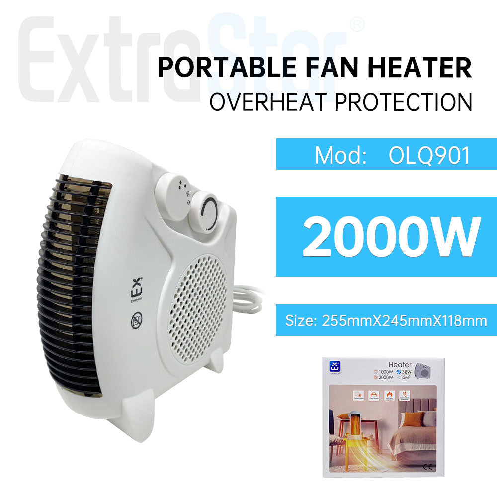 ExtraStar 2000W Portable Fan Heater, Model: OLQ901
