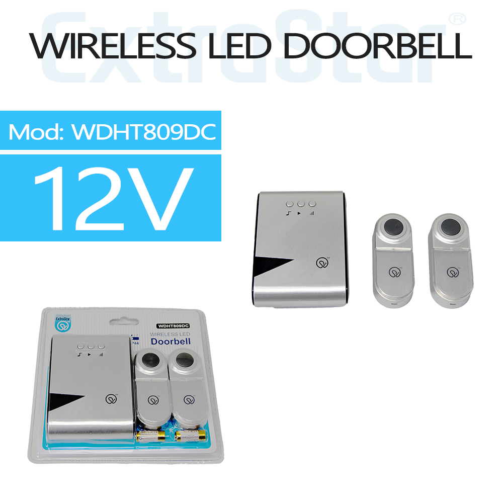 ExtraStar Wireless LED Doorbell 12V powered by Battery