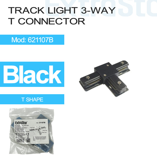 Track Light 3-Way T Connector Black (621107B)