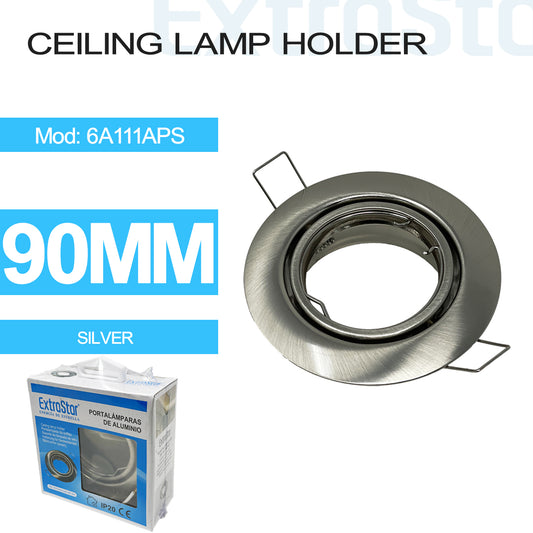 Silver Ceiling Lamp Holder, 90mm (6A111APS)