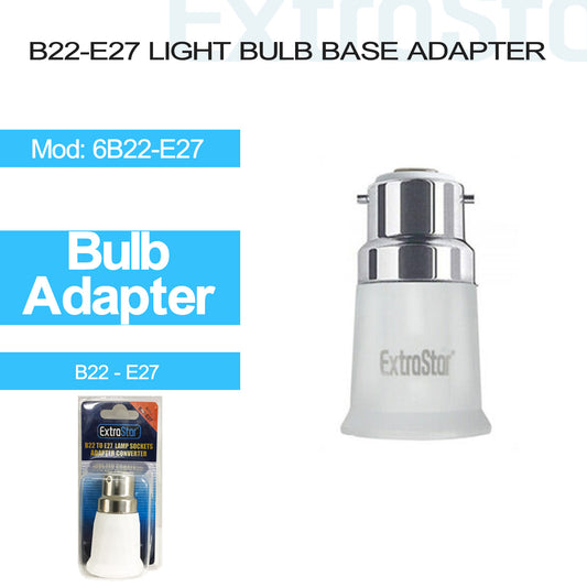 B22 to E27 Lamp Holder Converter Base Bulb Socket Adapter (6B22-E27)