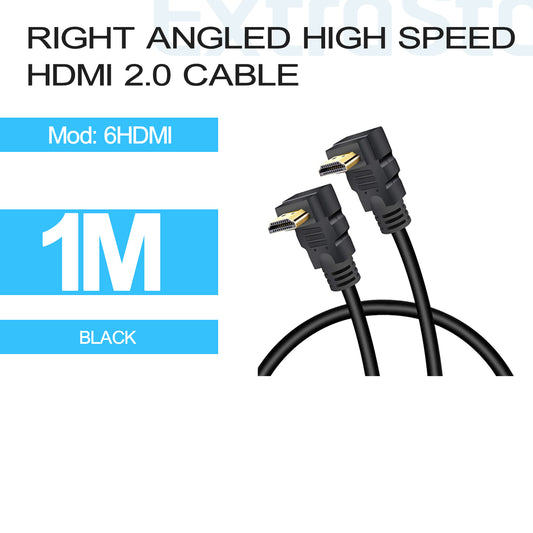 Right Angled High Speed HDMI 2.0 Cable - 1m (6HDMI)