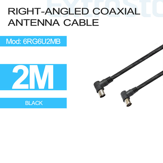 Right-Angled Coaxial Antenna Cable - 2m (6RG6U2MB)