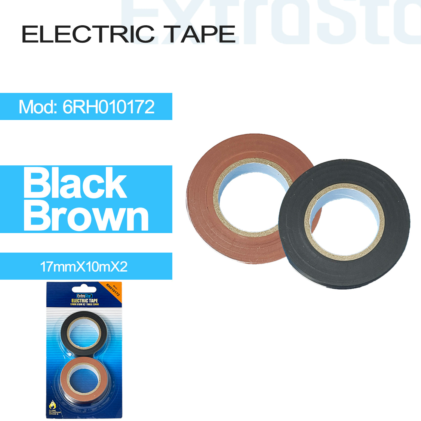 Electric Type, Black and Brown 17mmx10M x2 (6RH010172)