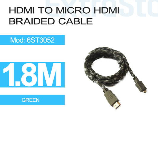 HDMI to Micro HDMI Braided Cable - 1.8m (6ST3052)