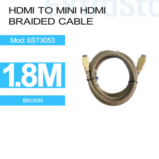 HDMI to Mini HDMI Braided Cable - 1.8m (6ST3053)