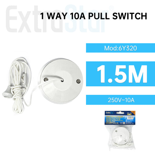 ExtraStar 1 Way 10A Pull Switch, Model: 6Y320