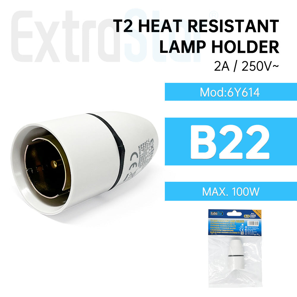 ExtraStar T2 Heat Resistant Lamp Holder, Model: 6Y614