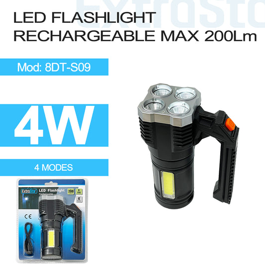 LED Flashlight Rechargeable 4W (8DT-S09)
