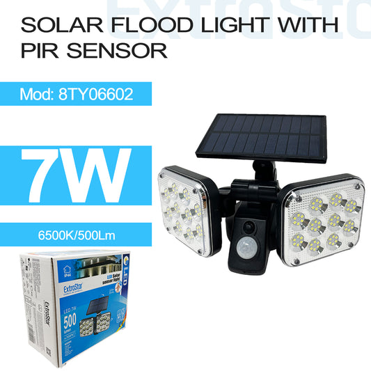 7W Solar Flood Light with PIR Sensor 500LM IP44 (8TY06602)