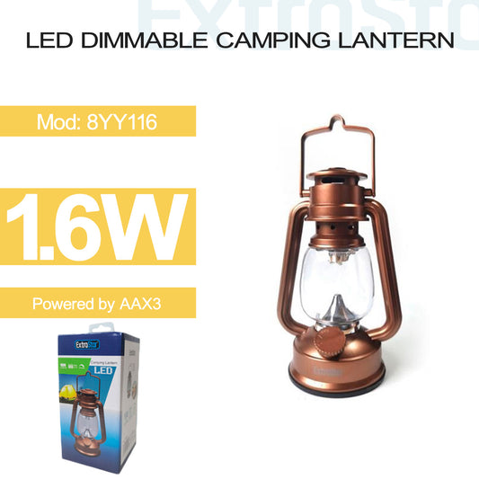 LED Camping Lantern 1.6W 4000K Dimmable powered by AAx3 (8YY116)