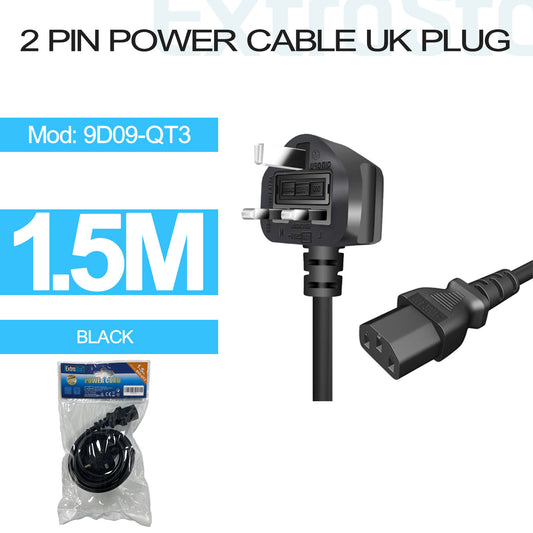 Power Cable UK Plug 1.5m - Black (9D09-QT3)