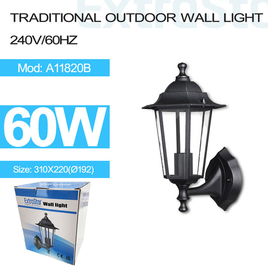 Outdoor 6 Side Wall Light with E27 Lamp Holder (A11820B)