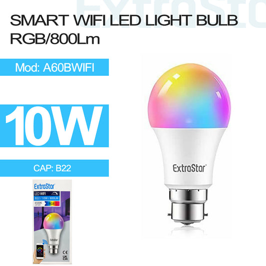 10W B22 RGB LED Light Bulb (A60BWIFI)