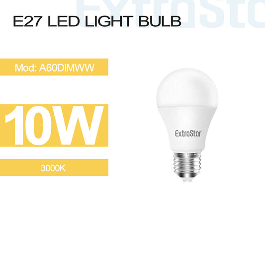 ExtraStar 10W E27 LED Light Bulb Warm, Model: A60dimww