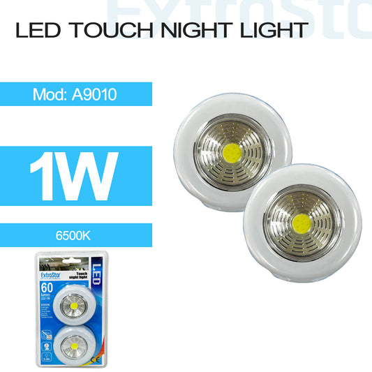 1W LED Touch Night Light, 6500K, Pack of 2 (A9010)