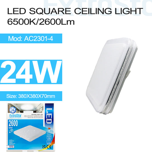 24W LED Square Ceiling Light 6500K, 2600 Lumen (AC2301-4)
