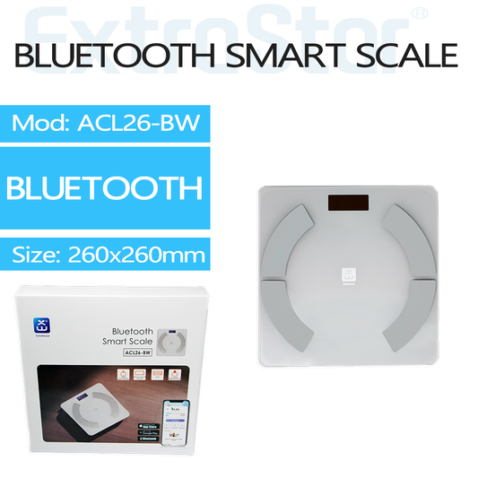 ExtraStar Bluetooth Smart Digital Scale, White, 17 Body Measurements, Model: NACL26-BW