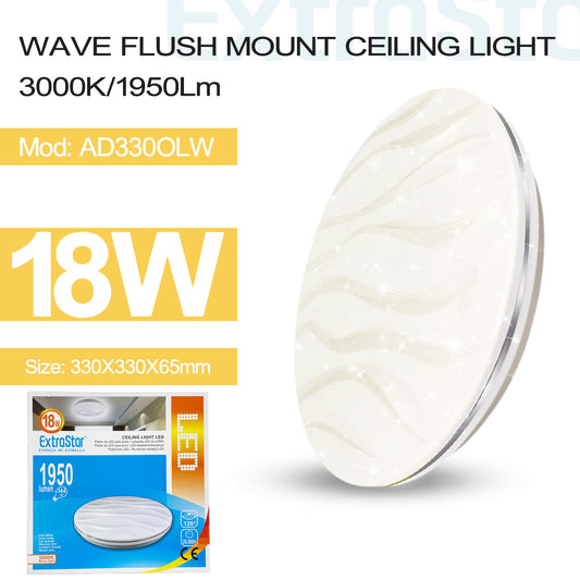 LED Ceiling Light 18W, 33cm, 3000K (AD330OLW)