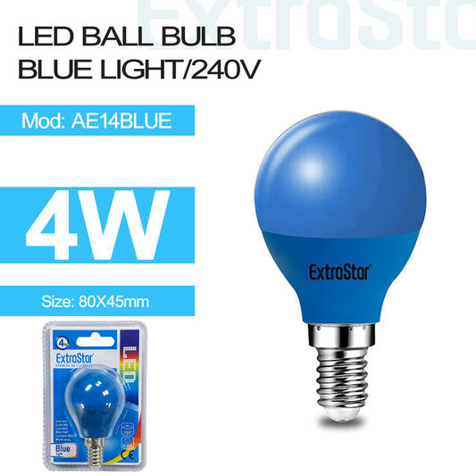 4W LED Ball Bulb E14, Blue (AE14BLUE)