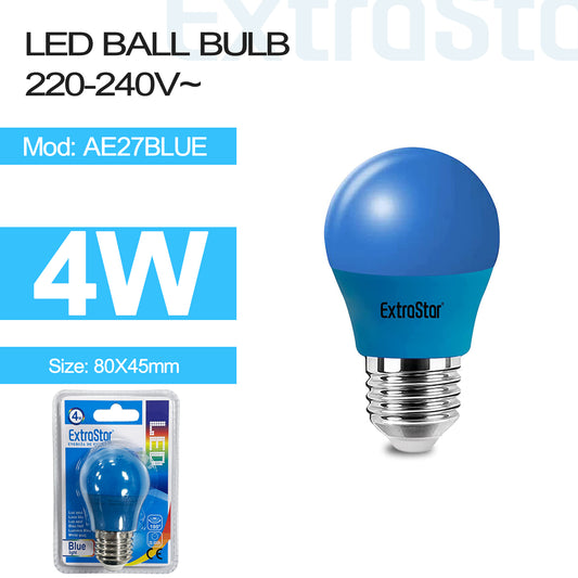 4W LED Ball Bulb E27 Blue Light (AE27BLUE)