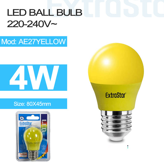 4W LED Ball Bulb E27 Yellow Light (AE27YELLOW)