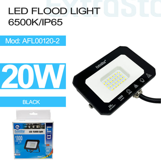 20W LED Flood Light, 6500K, IP65, Pack of 2 (AFL00120-2)