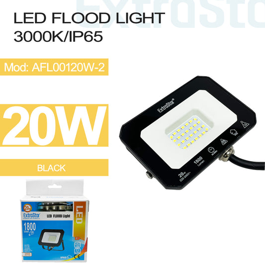 20W LED Flood Light, 3000K, IP65, Pack of 2 (AFL00120W-2)