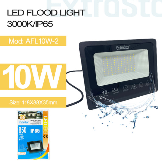 10W LED Flood Light, 3000K, IP65, Pack of 2 (AFL10W-2)