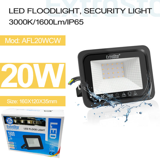 20W LED Floodlight/Security Light Warm White (AFL20WCW)