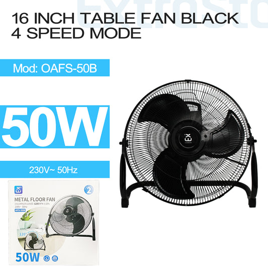 16 inch Floor Fan, 50W, 4 speed mode (OAFS-50B)