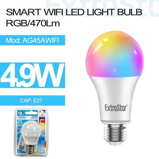 4.9W Smart LED Ball Light Bulb RGB E27 (AG45AWIFI)