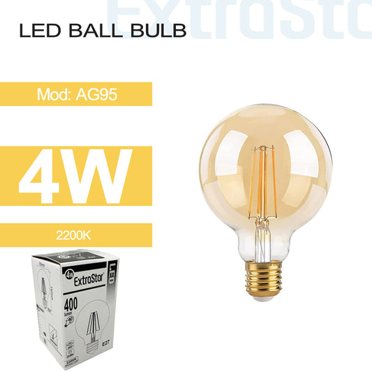 4W LED Ball Bulb E27, 2200K (AG95)