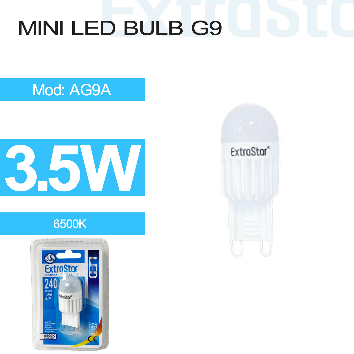 3.5W G9 Mini LED Bulb Daylight (AG9A)