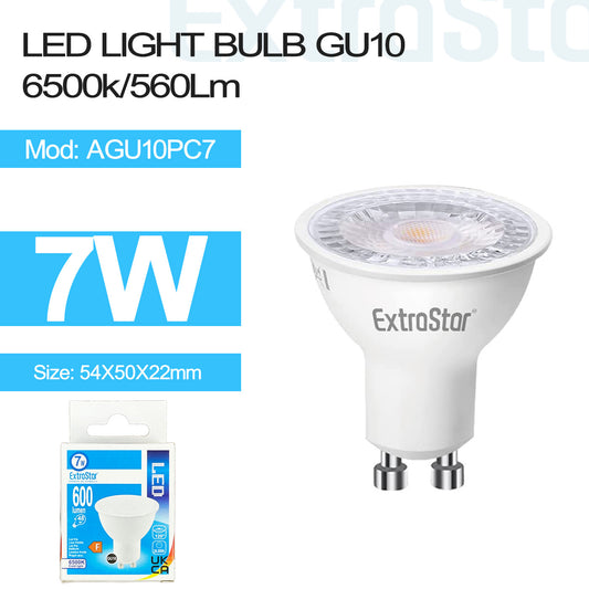7W LED Light Bulb GU10, 6500K, Paper Box (AGU10PC7)