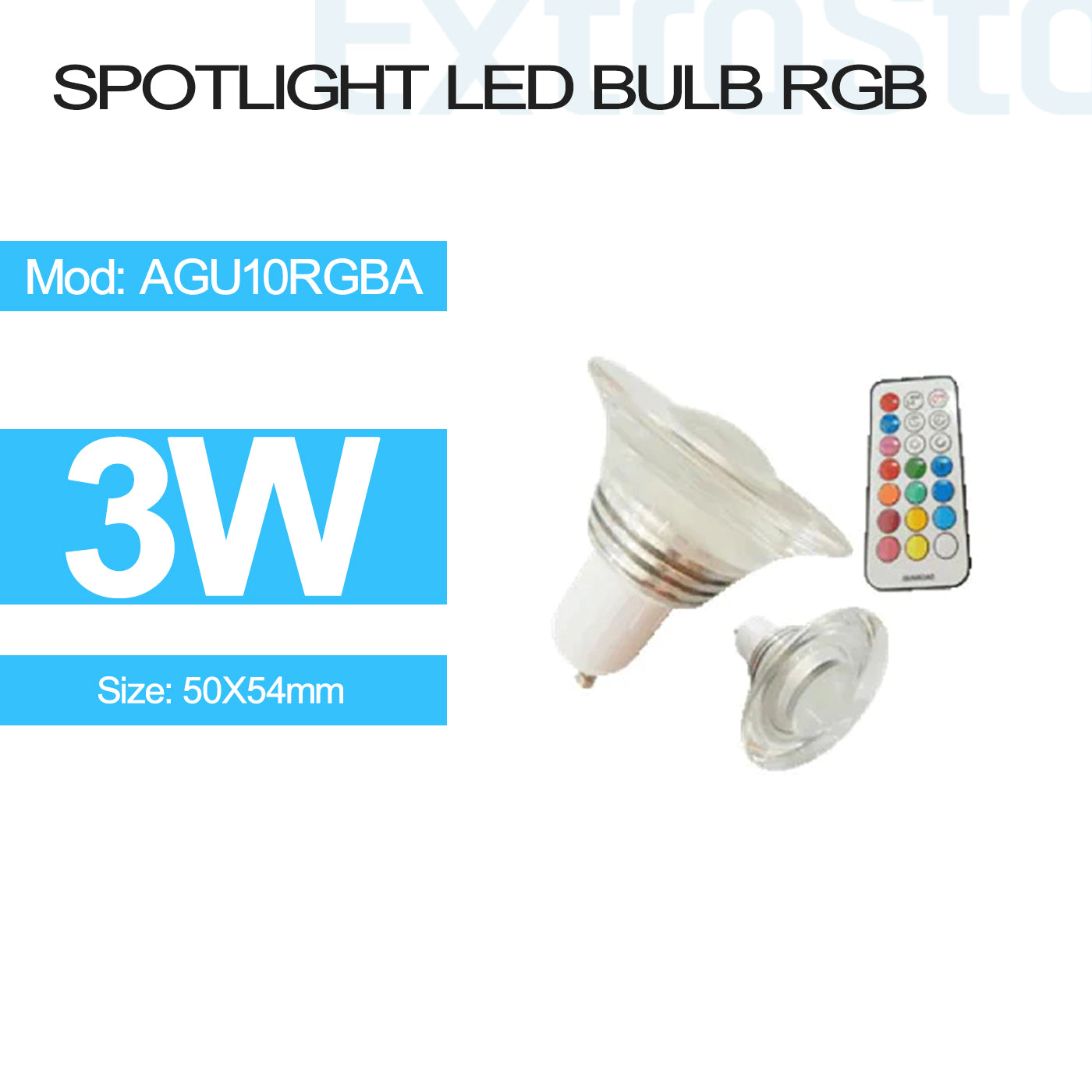 3W GU10 Spotlight LED Bulb RGB (AGU10RGBA)