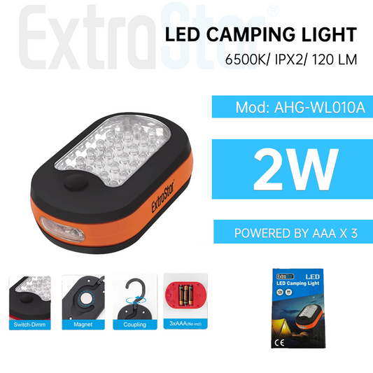 2W LED Camping Light, powered by batteries (AHG-WL010A)