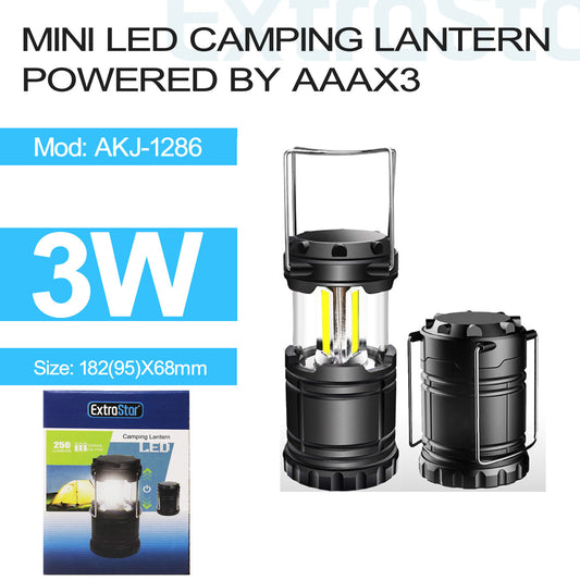 Mini LED Camping Lantern, powered by 3xAAA Batteries (AKJ-1286)