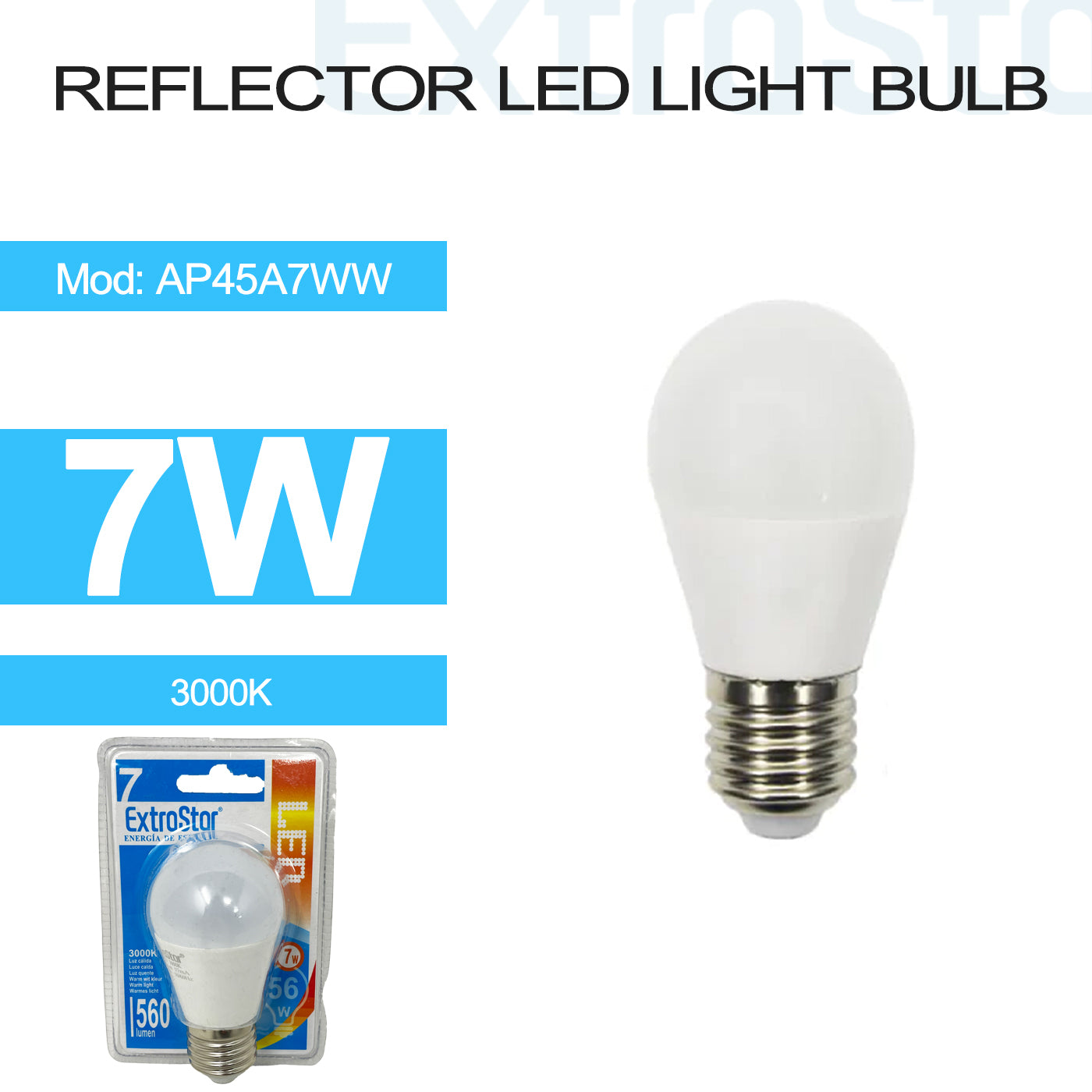 7W E27 P45 LED Light Bulb Warm (AP45A7WW)