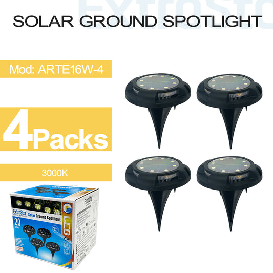 Solar Garden Night, 3000K, Pack of 4, Black (ARTE16W-4)