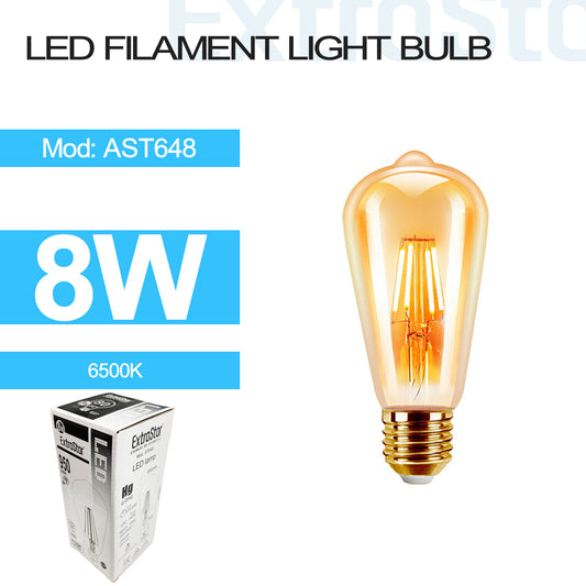 8W Filament Light Bulb E27, 6500K (AST648)