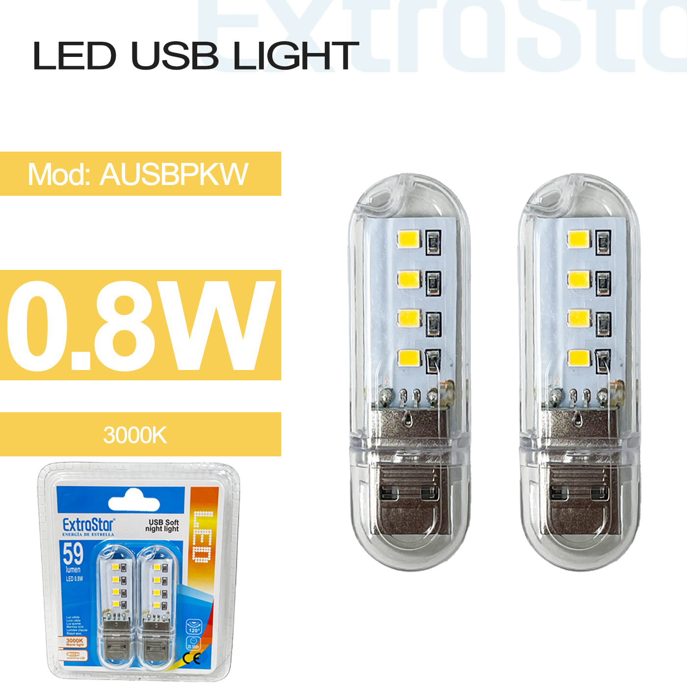 ExtraStar LED USB Light 3000K Warm Light