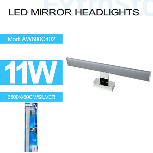 11W LED Mirror Headlights, 60cm, 6500K Silver (AW600C402)