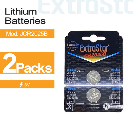 Lithium Battery 3V CR2025B, Pack of 2 (JCR2025B)